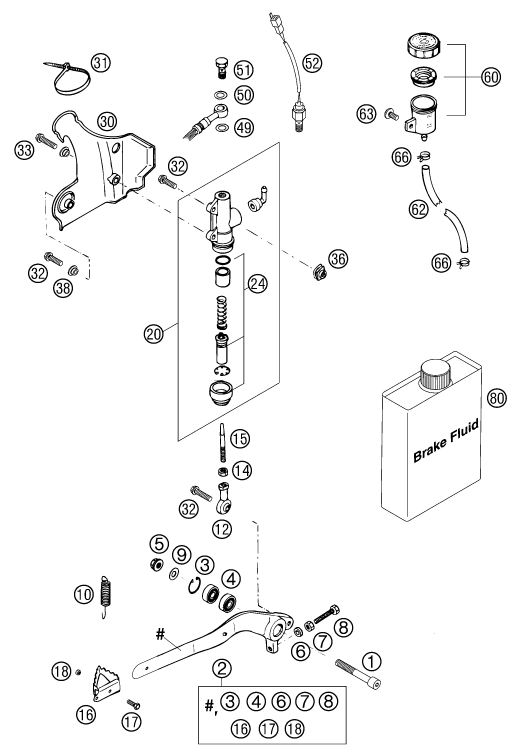 Sprängskiss REAR BRAKE CONTROL