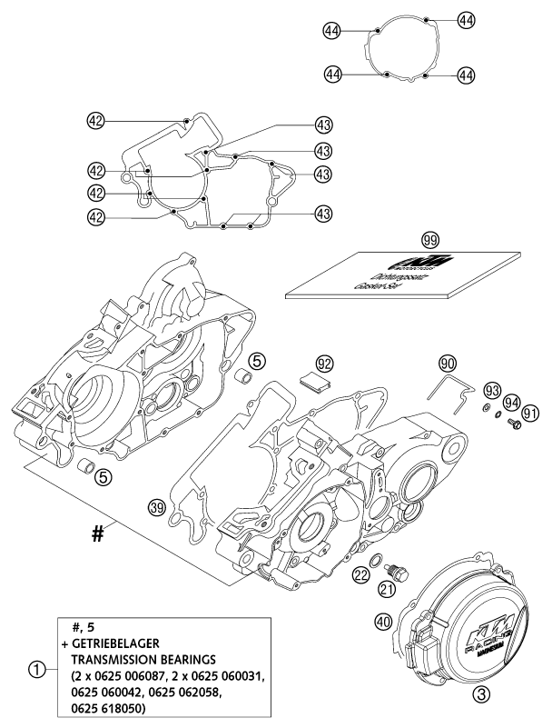 Sprängskiss VEVHUS, MOTORBLOCK