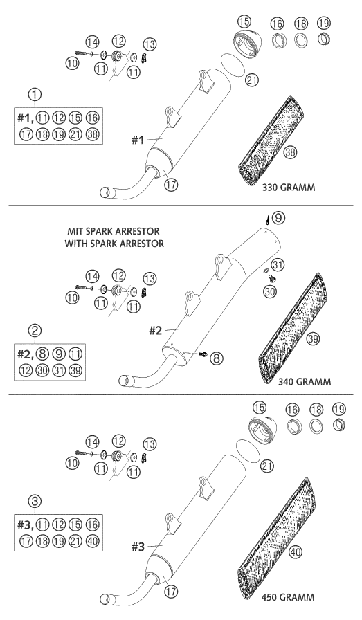 Sprängskiss AVGASSYSTEM