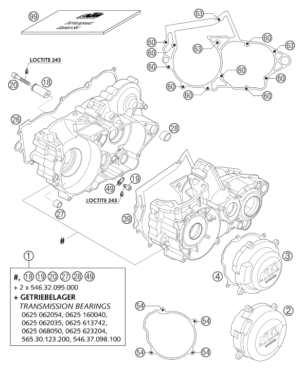Sprängskiss VEVHUS, MOTORBLOCK