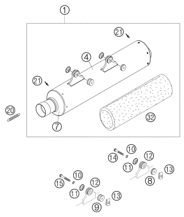 Sprängskiss AVGASSYSTEM