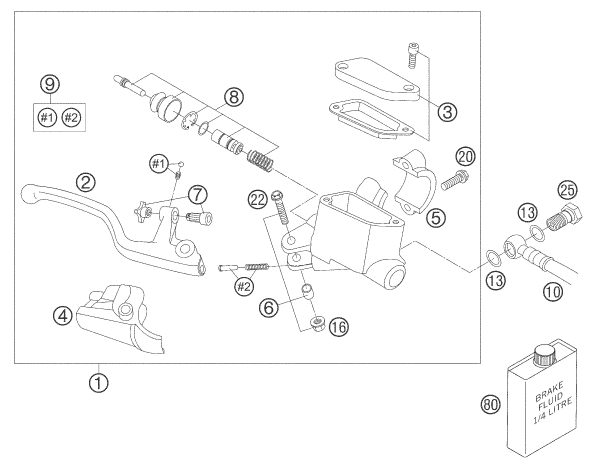 Sprängskiss BROMSCYLINDER FRAM