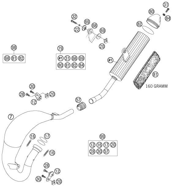 Sprängskiss AVGASSYSTEM