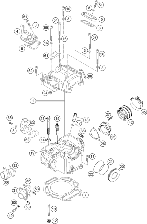 Sprängskiss CYLINDER, TOPPLOCK