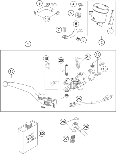 Sprängskiss BROMSCYLINDER FRAM