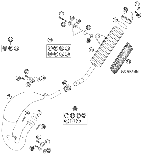 Sprängskiss AVGASSYSTEM