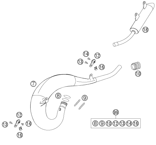 Sprängskiss AVGASSYSTEM
