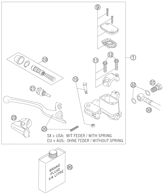 Sprängskiss BROMSCYLINDER FRAM