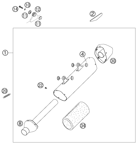 Sprängskiss AVGASSYSTEM