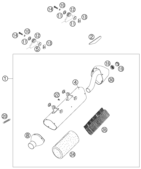 Sprängskiss AVGASSYSTEM