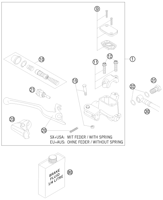 Sprängskiss BROMSCYLINDER FRAM
