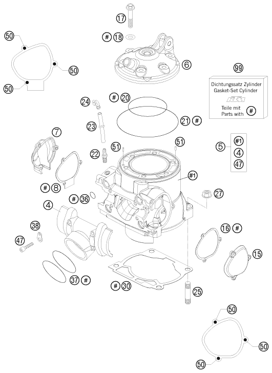 Sprängskiss CYLINDER, TOPPLOCK