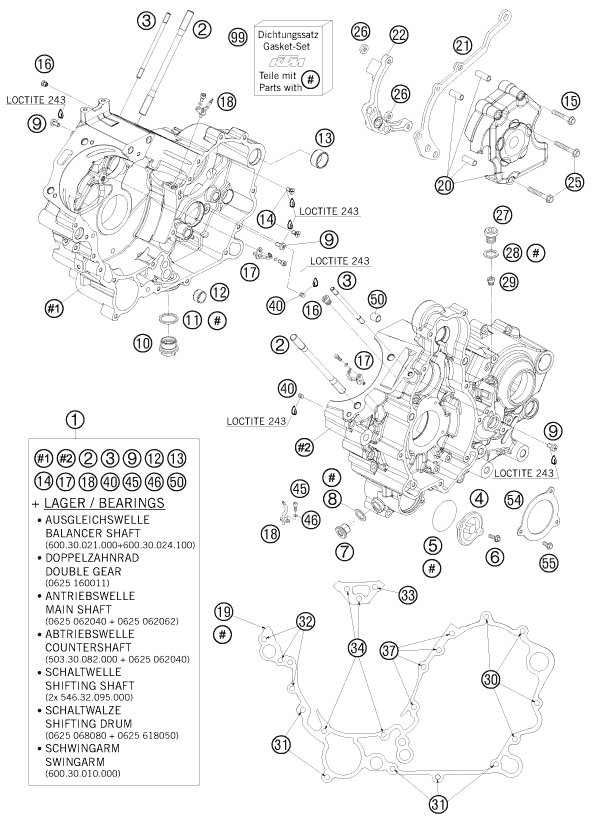 Sprängskiss VEVHUS, MOTORBLOCK