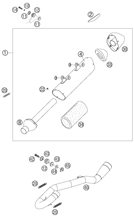 Sprängskiss AVGASSYSTEM