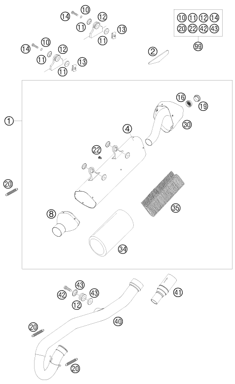 Sprängskiss AVGASSYSTEM