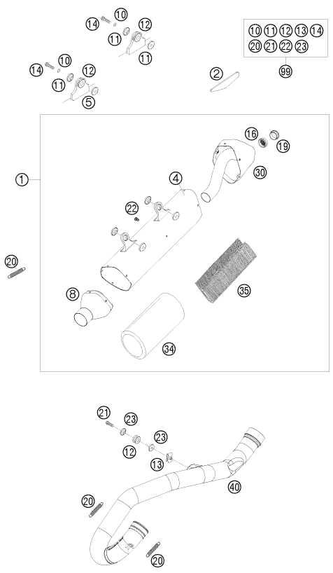 Sprängskiss AVGASSYSTEM