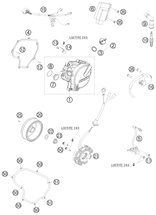 Sprängskiss TÄNDSYSTEM