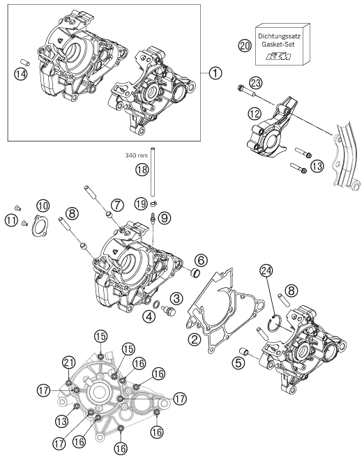 Sprängskiss VEVHUS, MOTORBLOCK