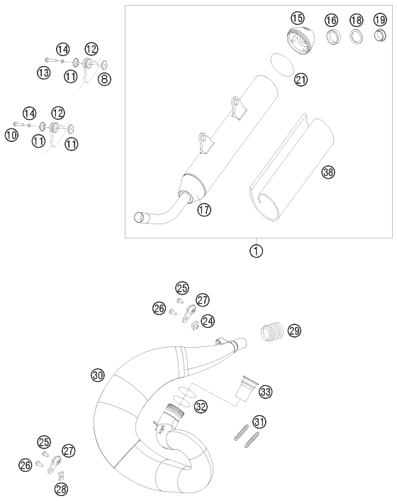 Sprängskiss AVGASSYSTEM