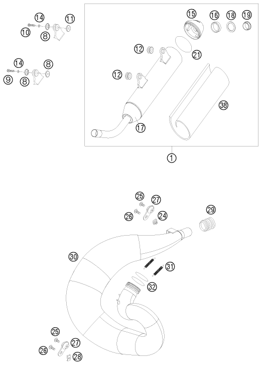Sprängskiss AVGASSYSTEM