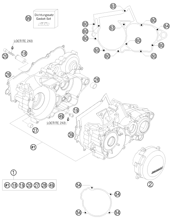 Sprängskiss VEVHUS, MOTORBLOCK