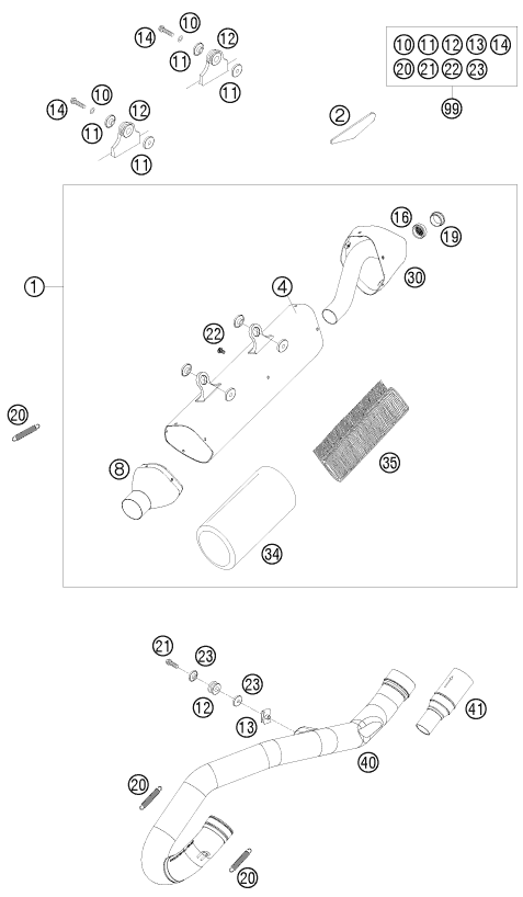 Sprängskiss AVGASSYSTEM