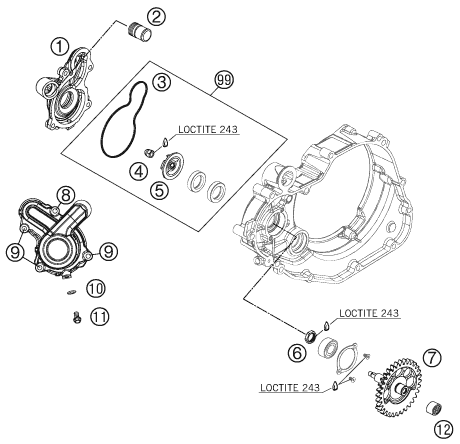 Sprängskiss VATTENPUMP