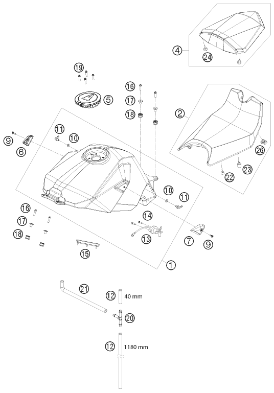 Sprängskiss TANK, DYNA, KYLVINGAR