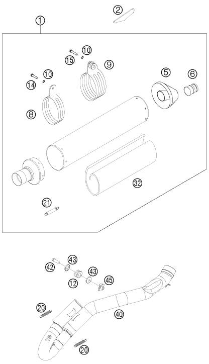 Sprängskiss AVGASSYSTEM