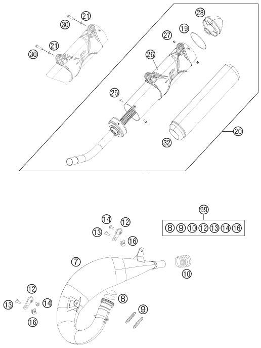 Sprängskiss AVGASSYSTEM