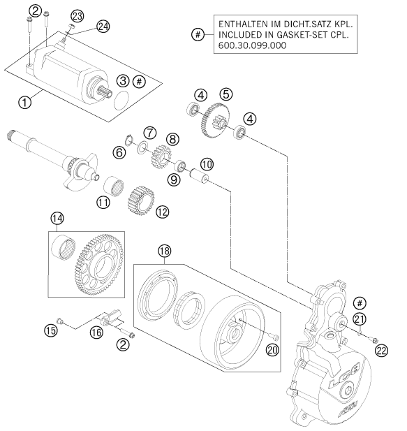 Sprängskiss STARTMOTOR