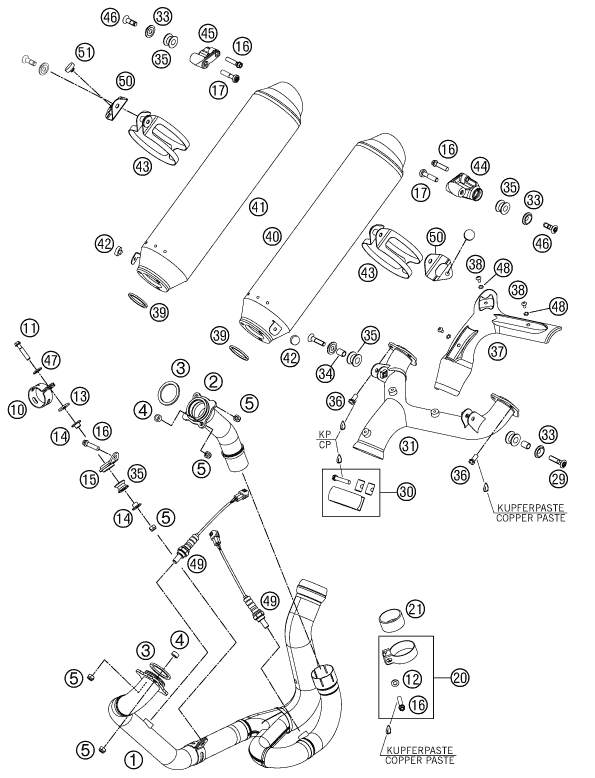 Sprängskiss AVGASSYSTEM