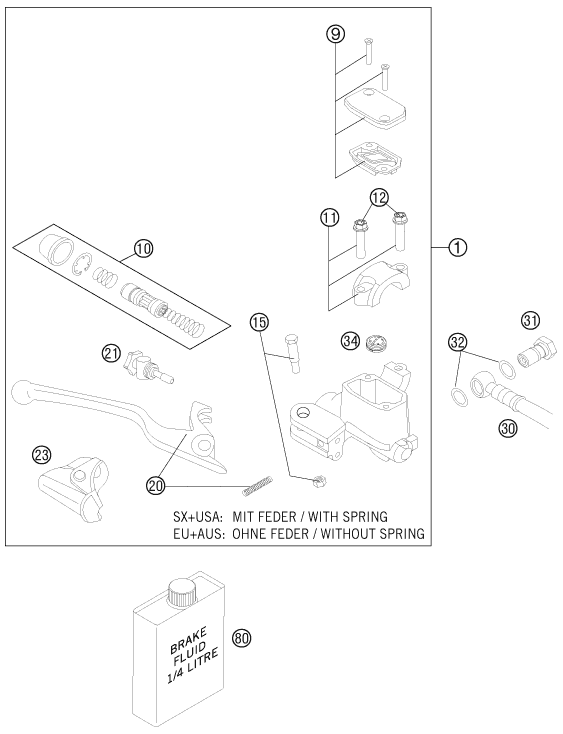Sprängskiss BROMSCYLINDER FRAM
