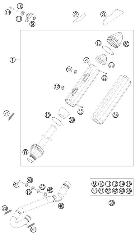 Sprängskiss AVGASSYSTEM