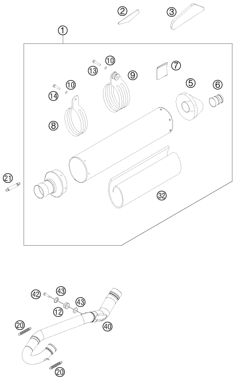 Sprängskiss AVGASSYSTEM