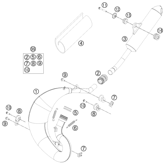 Sprängskiss AVGASSYSTEM
