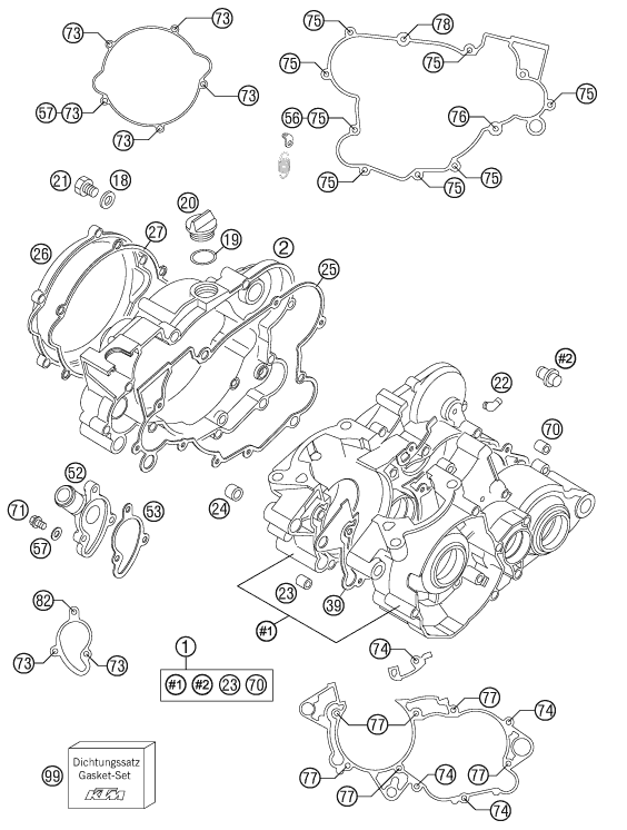 Sprängskiss VEVHUS, MOTORBLOCK