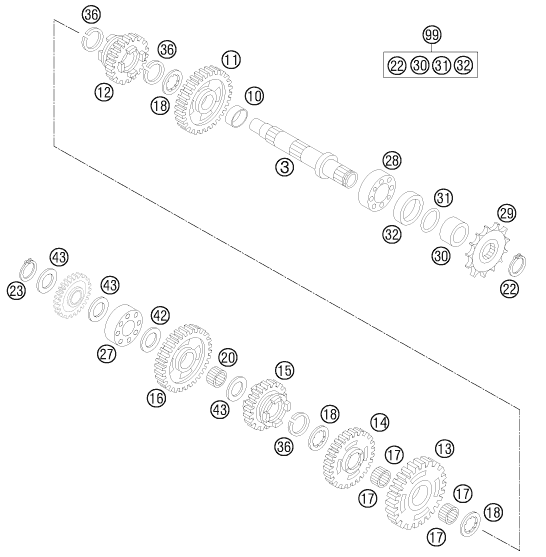 Sprängskiss VÄXELLÅDA II