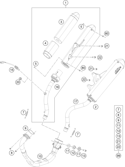 Sprängskiss AVGASSYSTEM