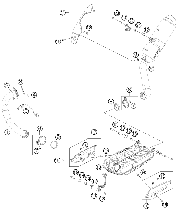 Sprängskiss AVGASSYSTEM