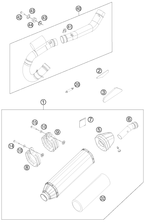 Sprängskiss AVGASSYSTEM