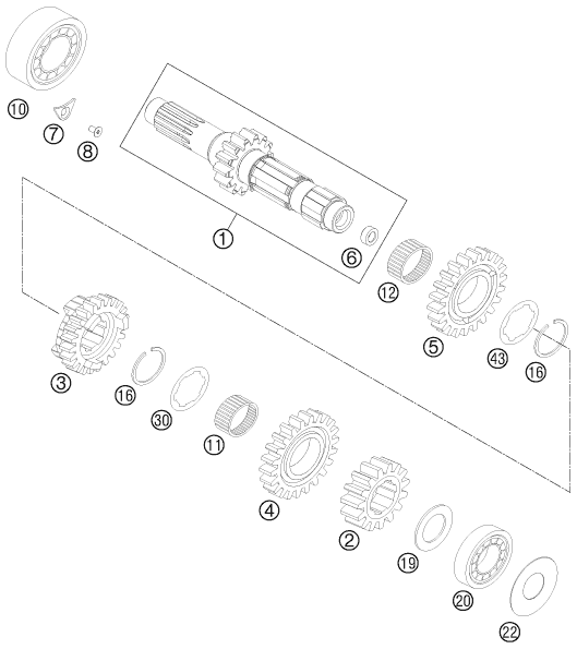Sprängskiss VÄXELLÅDA I