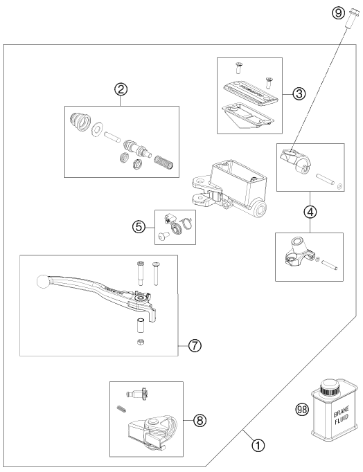 Sprängskiss BROMSCYLINDER FRAM