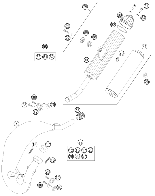 Sprängskiss AVGASSYSTEM