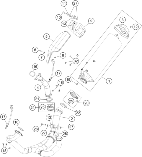 Sprängskiss AVGASSYSTEM