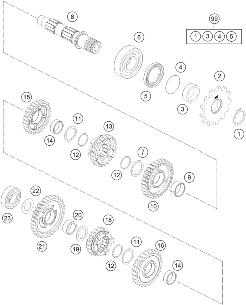 Sprängskiss VÄXELLÅDA II