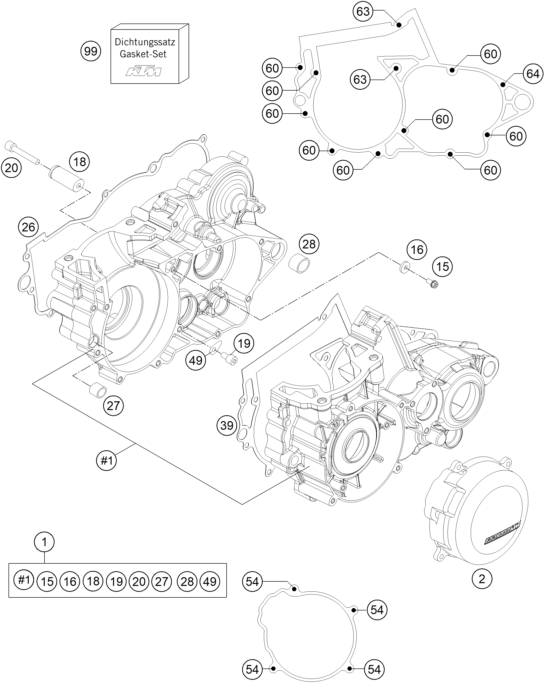 Sprängskiss VEVHUS, MOTORBLOCK
