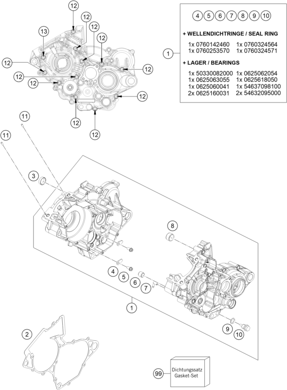 Sprängskiss VEVHUS, MOTORBLOCK