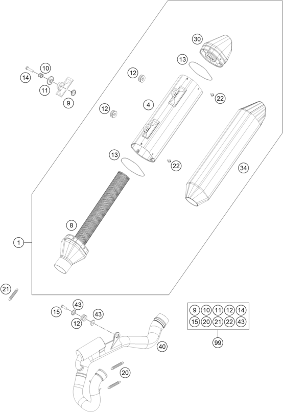 Sprängskiss AVGASSYSTEM