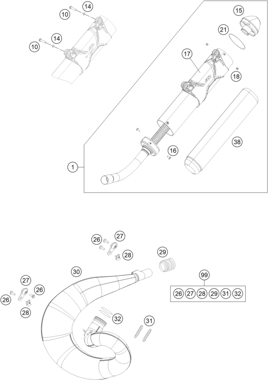 Sprängskiss AVGASSYSTEM